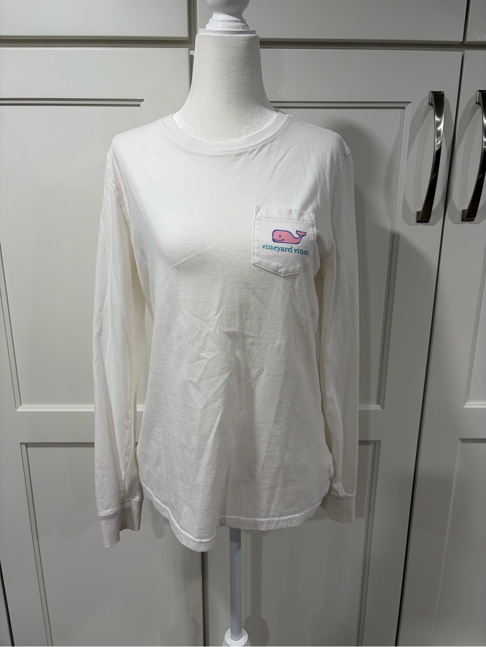 Vineyard Vines White Long-Sleeve Pocket Tee